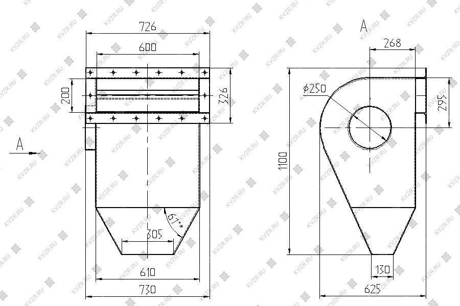 ЗУ золоуловитель чертеж