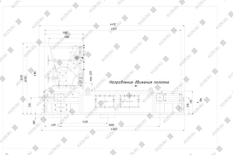Топка с ленточным полотном ТЛПХ-0.8/3.32 чертеж